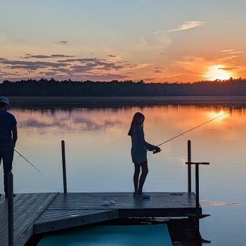 Kids love fishing from the dock