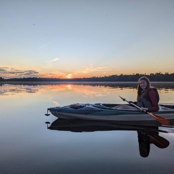 Kayaking at sunset is a great way to see wildlife